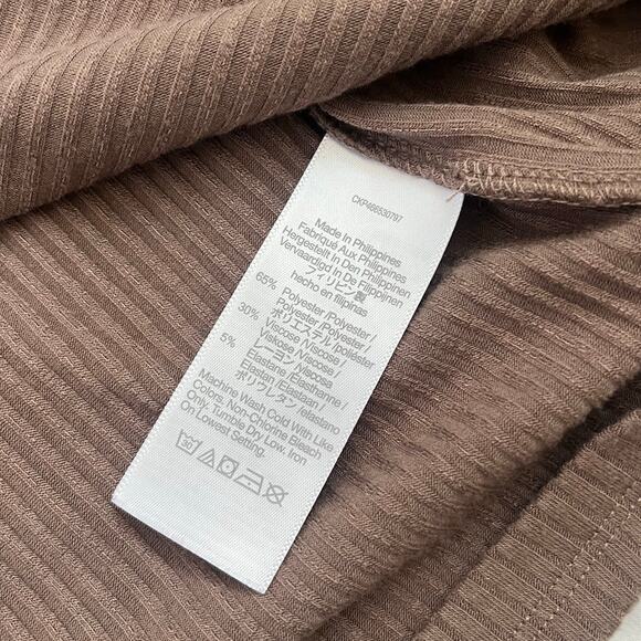 Madewell Ribbed Turtleneck Top Fitted Neutral Fall Castle Rock Womens Size XL - Picture 5 of 10